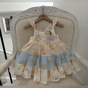 🦢 Baby 24 Mth Tiered Ruffled Floral Summer Dress by Catherine Malandrino NWT